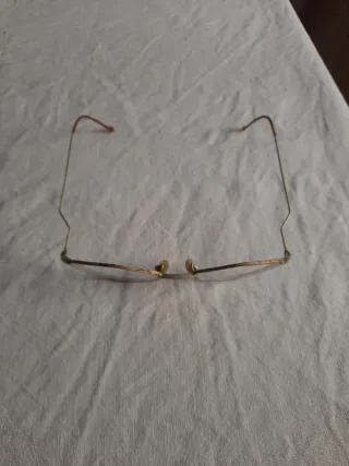 Montura de gafas doradas y marrones. Graduadas