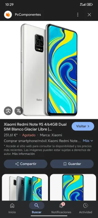 Xiaomi Redmi Note 9S Blanco 64GB #NEGOCIABLE#
