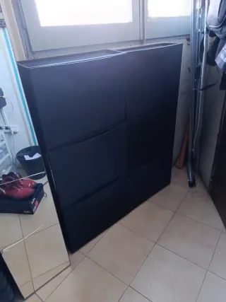 8 Zapateros Ikea Negro Plástico