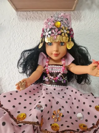 Muñeca gitana vestida con traje regional#oshun