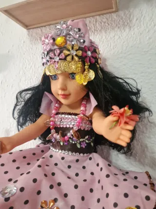 Muñeca gitana vestida con traje regional#oshun