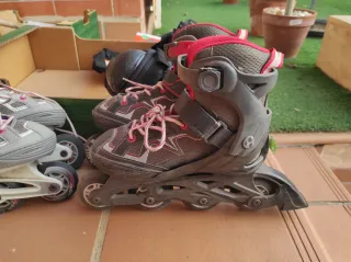 Patines en línea Oxelo talla 32-35 y protecciones