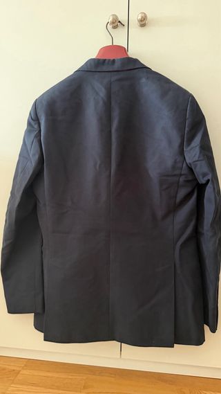 Americana El Ganso azul forro rojo