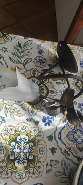 Applique plafoniera fiore metallo e vetro