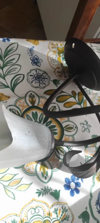 Applique plafoniera fiore metallo e vetro