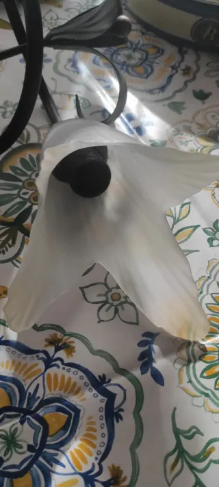 Applique plafoniera fiore metallo e vetro