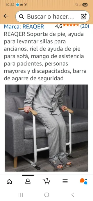 Supporto per divano per anziani