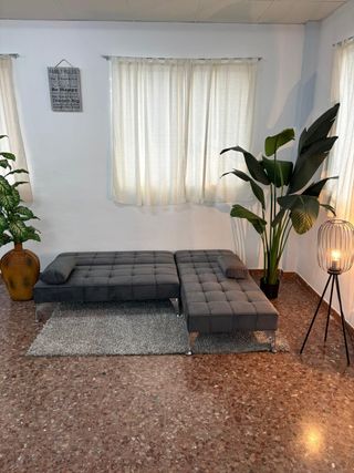 Sofá Cama Chaiselongue Gris Pequeño