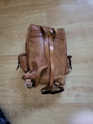 Mochila Cuero Vacuno Auténtico Marrón