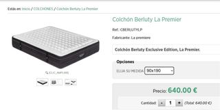 Colchón Berluty 90x190