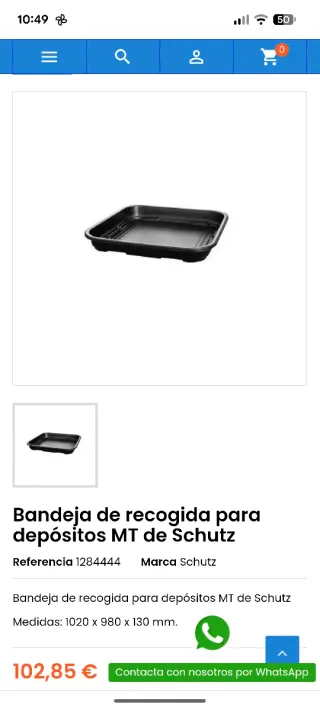 Bandeja de recogida para depósitos MT Schutz