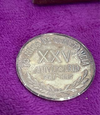 Moneda Plata Famosa 25 Años Constancia 1957-1982