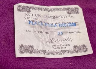 Moneda Plata Famosa 25 Años Constancia 1957-1982