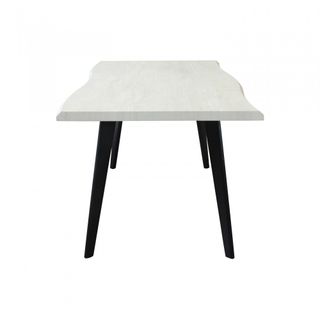 Tavolo Pranzo 160x90cm Piano Bianco Effetto Legno