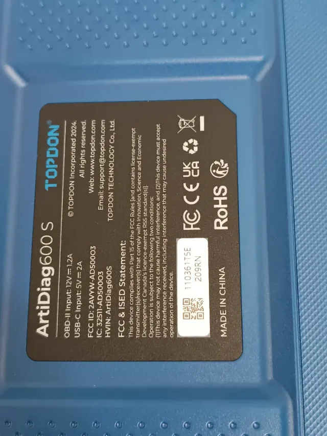 Escaner TOPDON ArtiDiag600 S B4Y6984