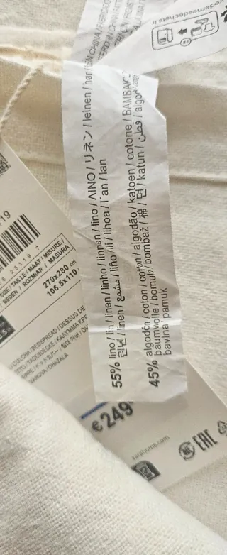 Colcha Zara Home Lino y Algodón cama 135-140