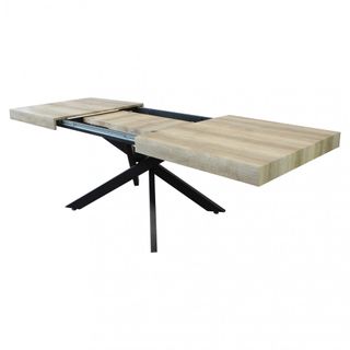 Tavolo da Pranzo Allungabile Rovere Metallo Nero