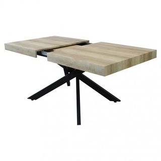 Tavolo da Pranzo Allungabile Rovere Metallo Nero