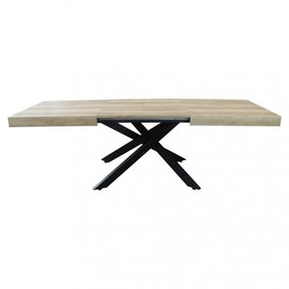 Tavolo da Pranzo Allungabile Rovere Metallo Nero