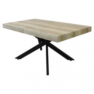 Tavolo da Pranzo Allungabile Rovere Metallo Nero