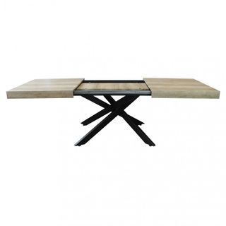 Tavolo da Pranzo Allungabile Rovere Metallo Nero