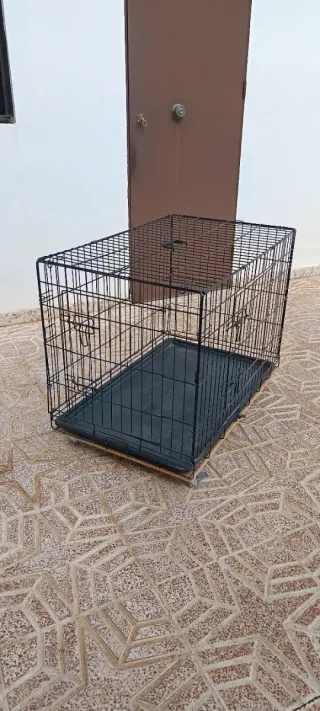 Jaula Perro con Bandeja y Ruedas