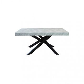 Tavolo da Pranzo Allungabile Grigio Pietra Metallo