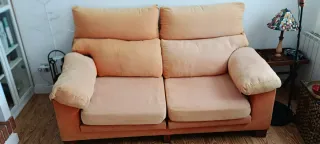 Sofá 3 plazas deslizante de tela desenfundable.