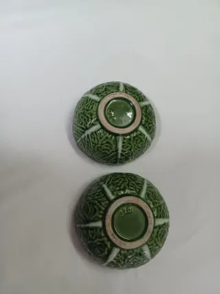 2 Taças Verdes das caldas da rainha