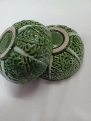 2 Taças Verdes das caldas da rainha