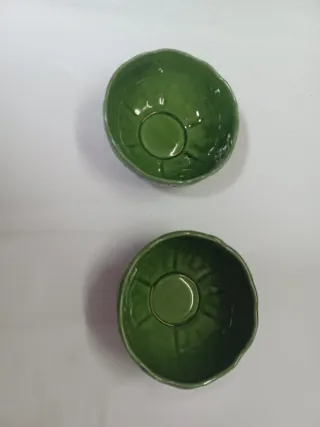 2 Taças Verdes das caldas da rainha