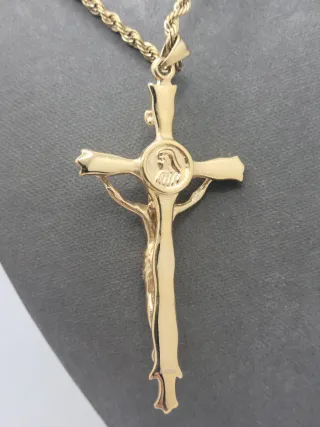 Colgante Cruz Chapado Oro Acero Quirúrgico