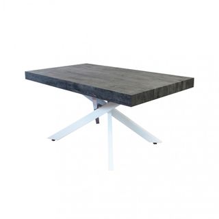 Tavolo Pranzo Allungabile Antracite Metallo Bianco