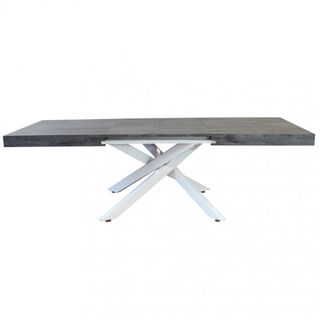 Tavolo Pranzo Allungabile Antracite Metallo Bianco