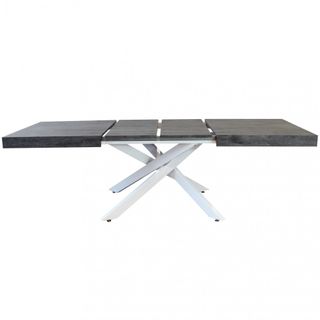 Tavolo Pranzo Allungabile Antracite Metallo Bianco