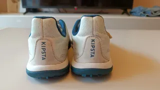 Botas fútbol blancas y azules para niñ@ talla 31