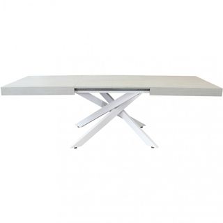 Tavolo Pranzo Allungabile Metallo Bianco Legno