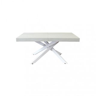 Tavolo Pranzo Allungabile Metallo Bianco Legno