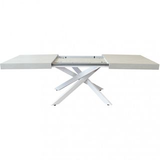 Tavolo Pranzo Allungabile Metallo Bianco Legno