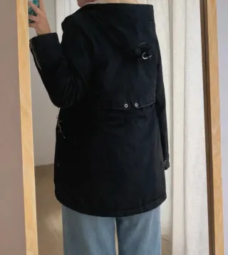 Abrigo negro Zara Talla S