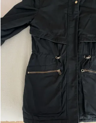 Abrigo negro Zara Talla S