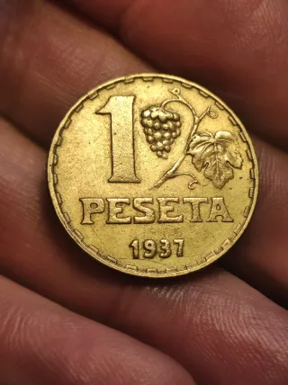 Moneda 1 Peseta 1937 República Española