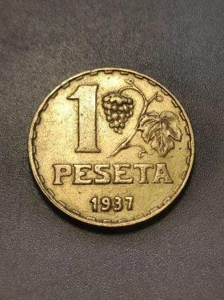 Moneda 1 Peseta 1937 República Española