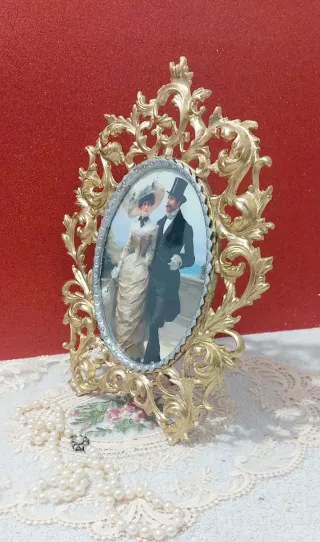 Marco Ovalado Bronce Estilo Victoriano