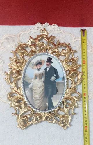 Marco Ovalado Bronce Estilo Victoriano