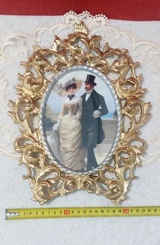 Marco Ovalado Bronce Estilo Victoriano