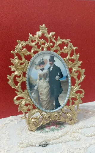 Marco Ovalado Bronce Estilo Victoriano