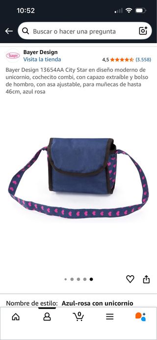 2 Carrozzine per bambole classiche con tettuccio e borsa