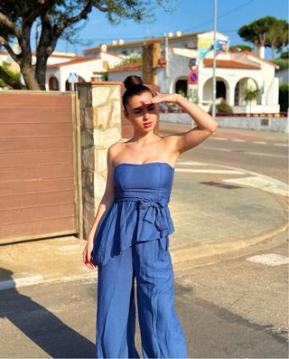 Conjunto top y pantalon elastico  da talla  sml