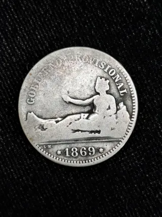 Moneda Plata 1869 Gobierno Provisional